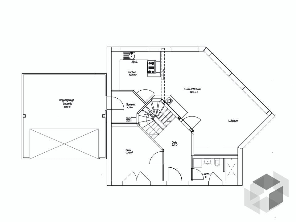 Satteldach Landhaus 144 von LUXHAUS Grundriss
