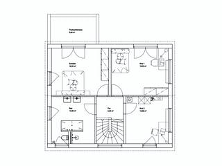 Fertighaus Satteldach Landhaus 151 von LUXHAUS, Satteldach-Klassiker Grundriss 2