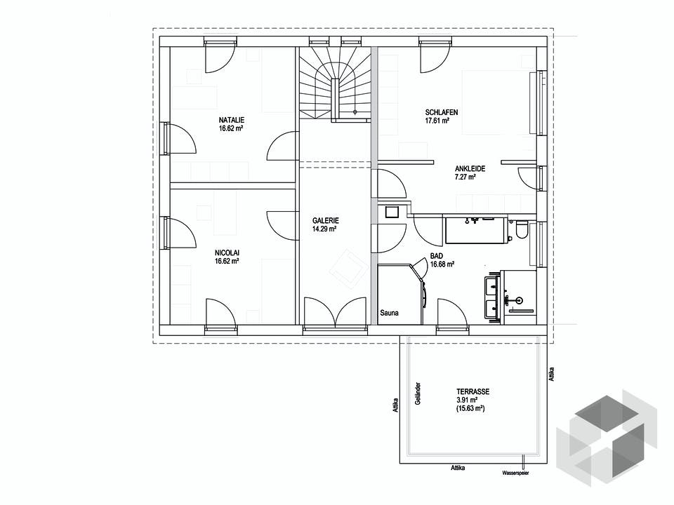 Satteldach Landhaus 200 von LUXHAUS Grundriss