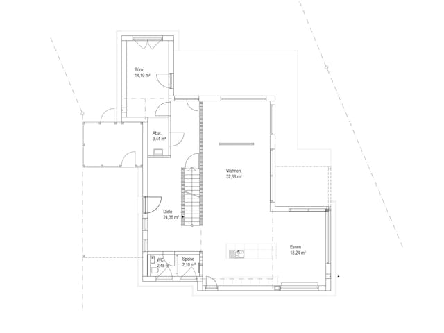 Fertighaus Satteldach Landhaus 207 von LUXHAUS, Satteldach-Klassiker Grundriss 1