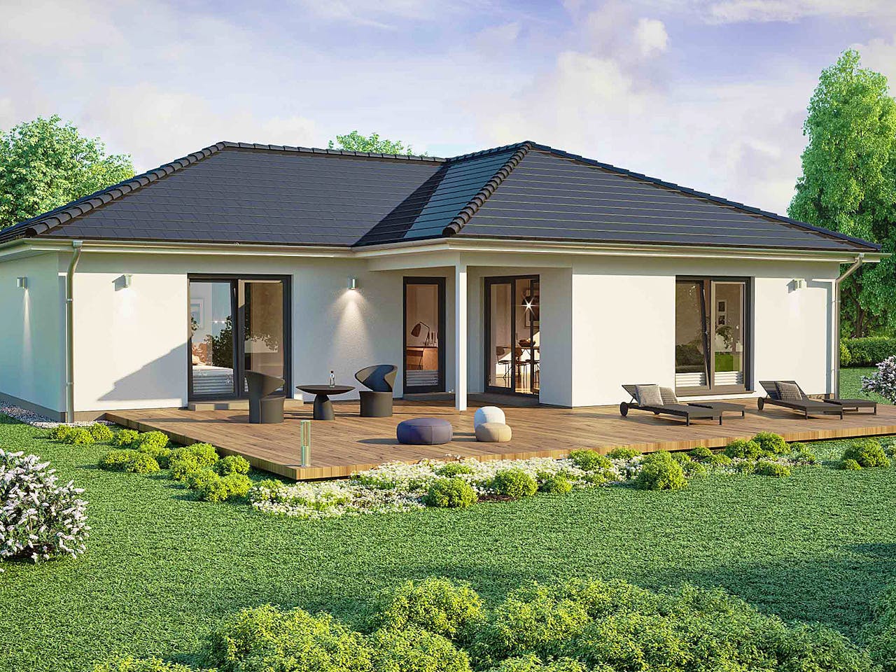 Fertighaus SH 115 WB XXL Var. B von ScanHaus Marlow, Bungalow Außenansicht 1