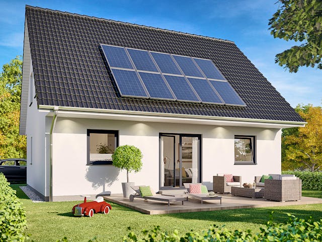 Fertighaus SH 122 - VAR. C1 von ScanHaus Marlow, Satteldach-Klassiker Außenansicht 1