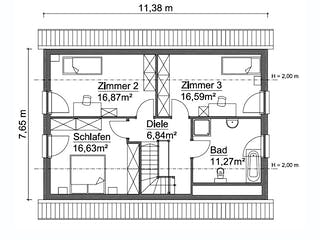 Fertighaus SH 142 - VAR. B von ScanHaus Marlow, Satteldach-Klassiker Grundriss 2