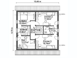 Fertighaus SH 165 Drempel von ScanHaus Marlow, Stadtvilla Grundriss 2
