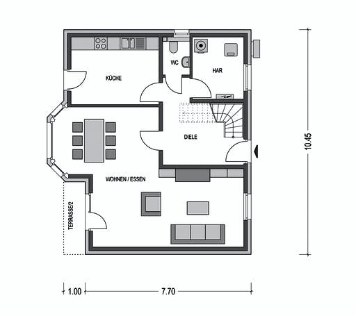Massivhaus Alto S20 von Heinz von Heiden Schlüsselfertig ab 260908€, Satteldach-Klassiker Grundriss 1