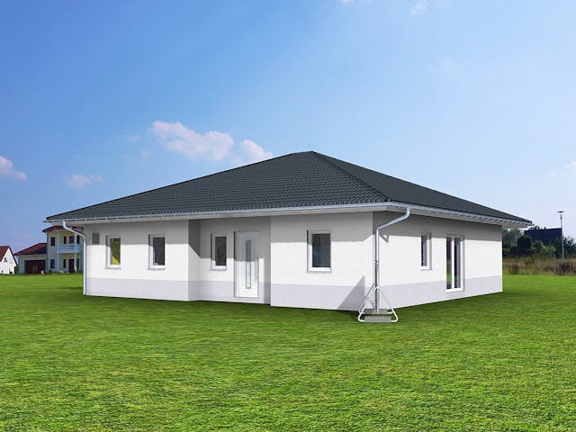 Fertighaus Aktionshaus Bungalow von Scheller-Haus Schlüsselfertig ab 313295€, Bungalow Außenansicht 4