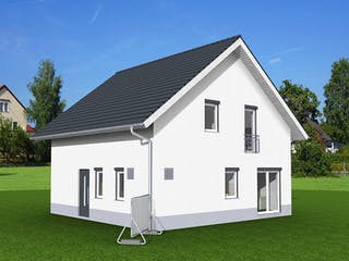 Fertighaus Aktionshaus Familie 126 von Scheller-Haus Schlüsselfertig ab 322561€, Satteldach-Klassiker Außenansicht 2