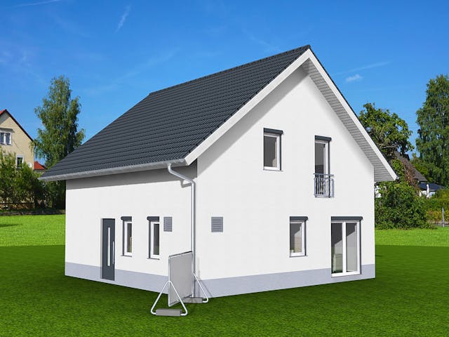 Fertighaus Aktionshaus Familie 126 von Scheller-Haus Schlüsselfertig ab 322561€, Satteldach-Klassiker Außenansicht 2