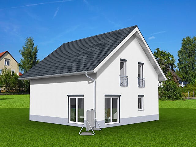 Fertighaus Aktionshaus Familie 126 von Scheller-Haus Schlüsselfertig ab 322561€, Satteldach-Klassiker Außenansicht 3