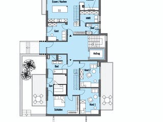 Fertighaus Schindele - Kundenhaus von Bau-Fritz Schlüsselfertig ab 1800000€, Satteldach-Klassiker Grundriss 1