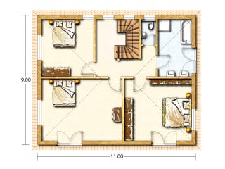 Fertighaus Schmittenberg von Holzhaus Roßkopf Schlüsselfertig ab 288000€, Stadtvilla Grundriss 2
