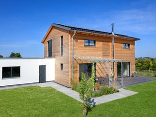 Fertighaus Schneider - Kundenhaus von Bau-Fritz Schlüsselfertig ab 475000€, Satteldach-Klassiker Außenansicht 2