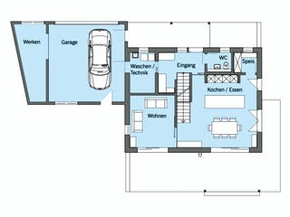 Fertighaus Schneider - Kundenhaus von Bau-Fritz Schlüsselfertig ab 475000€, Satteldach-Klassiker Grundriss 1