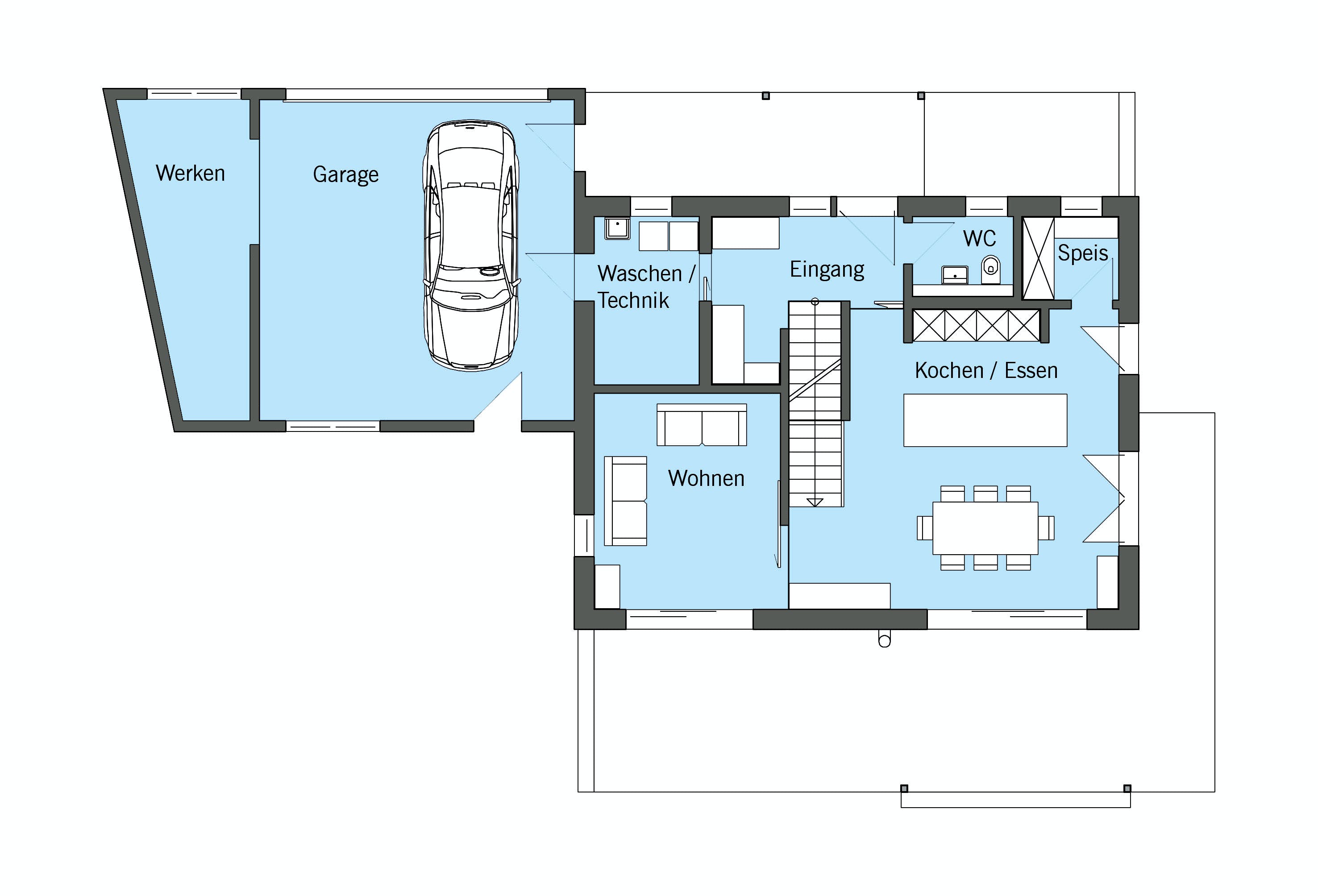 Fertighaus Schneider - Kundenhaus von Bau-Fritz Schlüsselfertig ab 475000€, Satteldach-Klassiker Grundriss 1