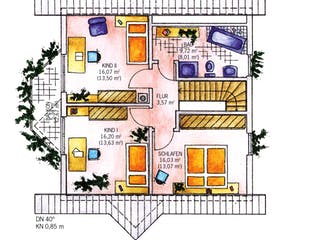 Fertighaus Schöneck von Keitel-Haus, Satteldach-Klassiker Grundriss 2