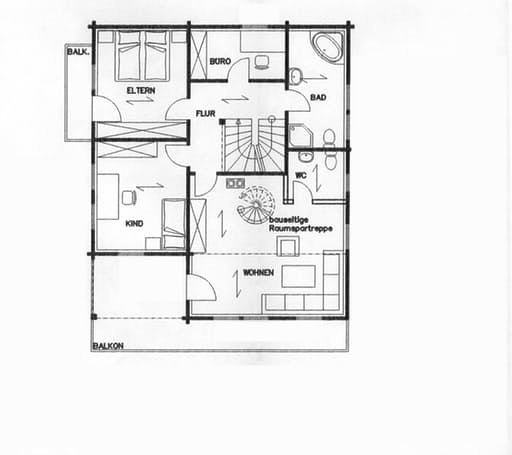 Fertighaus Schongau (inactive) von Tirolia Blockhaus Ausbauhaus ab 129283€, Blockhaus Grundriss 1