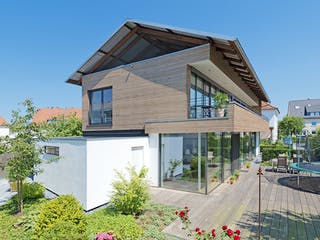 Fertighaus Haus 10 von Detmolder Fachwerkhaus Schlüsselfertig ab 440000€, Satteldach-Klassiker Außenansicht 1