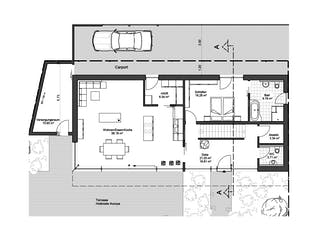 Fertighaus Haus 10 von Detmolder Fachwerkhaus Schlüsselfertig ab 440000€, Satteldach-Klassiker Grundriss 1