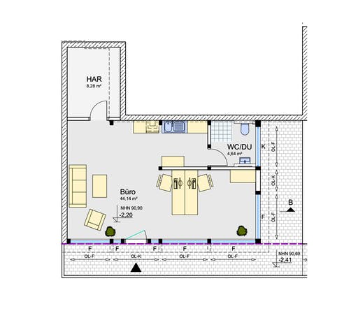 Fertighaus Holzskelettbau mit Flachdachanbau und Carport von SCHULZE Holzbau Schlüsselfertig ab 550000€, Fachwerk Grundriss 3