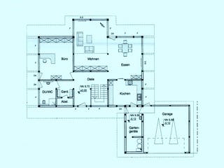 Fertighaus Holzskelettbau mit Garagenanbau von Detmolder Fachwerkhaus Schlüsselfertig ab 672000€, Fachwerk Grundriss 1