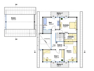 Fertighaus Holzskelettbau mit freistehender Doppelgarage von Detmolder Fachwerkhaus Schlüsselfertig ab 650000€, Grundriss 2