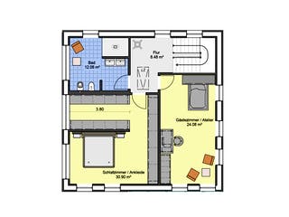 Fertighaus Haus 7 von Detmolder Fachwerkhaus Ausbauhaus ab 290000€, Stadtvilla Grundriss 2