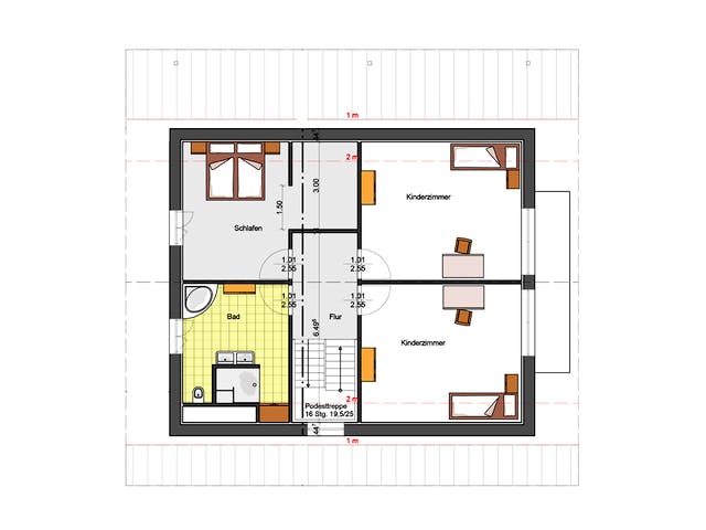 Fertighaus Haus 8 von Detmolder Fachwerkhaus Ausbauhaus ab 225000€, Satteldach-Klassiker Grundriss 2