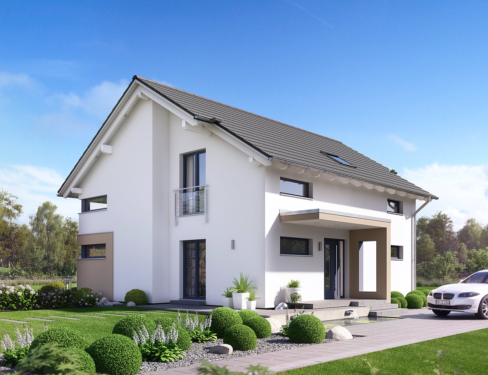 Fertighaus Selection-E-175 E1 von SCHWABENHAUS Schlüsselfertig ab 434235€, Satteldach-Klassiker Außenansicht 1
