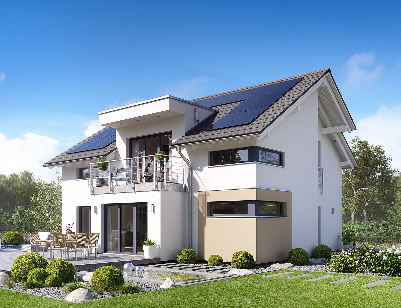 Fertighaus Selection-E-175 E1 von SCHWABENHAUS Schlüsselfertig ab 434235€, Satteldach-Klassiker Außenansicht 2