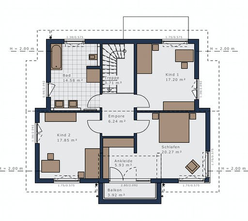 Fertighaus Selection-E-175 E1 von Schwabenhaus Schlüsselfertig ab 434235€, Satteldach-Klassiker Grundriss 2