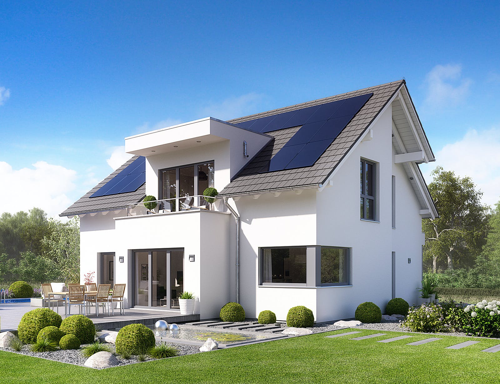 Fertighaus Selection-E-175 E3 von SCHWABENHAUS Schlüsselfertig ab 442671€, Satteldach-Klassiker Außenansicht 1