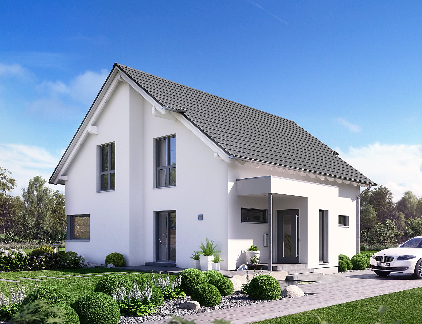 Fertighaus Selection-E-175 E3 von SCHWABENHAUS Schlüsselfertig ab 442671€, Satteldach-Klassiker Außenansicht 2