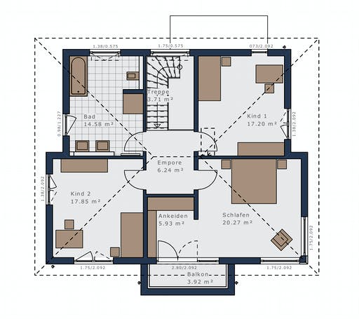 Fertighaus Selection-E-175 E4 von Schwabenhaus Schlüsselfertig ab 468028€, Stadtvilla Grundriss 2