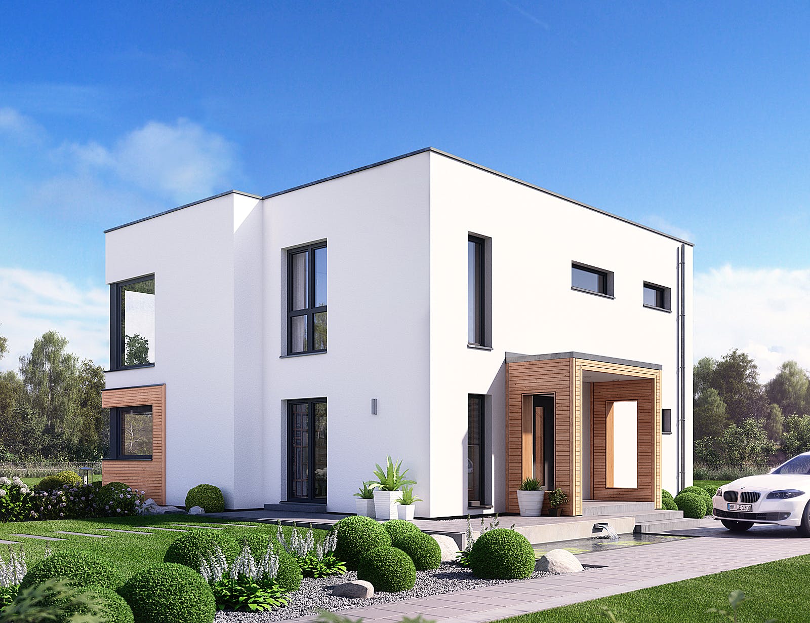 Fertighaus Selection-E-175 E5 von SCHWABENHAUS Schlüsselfertig ab 453940€, Cubushaus Außenansicht 2