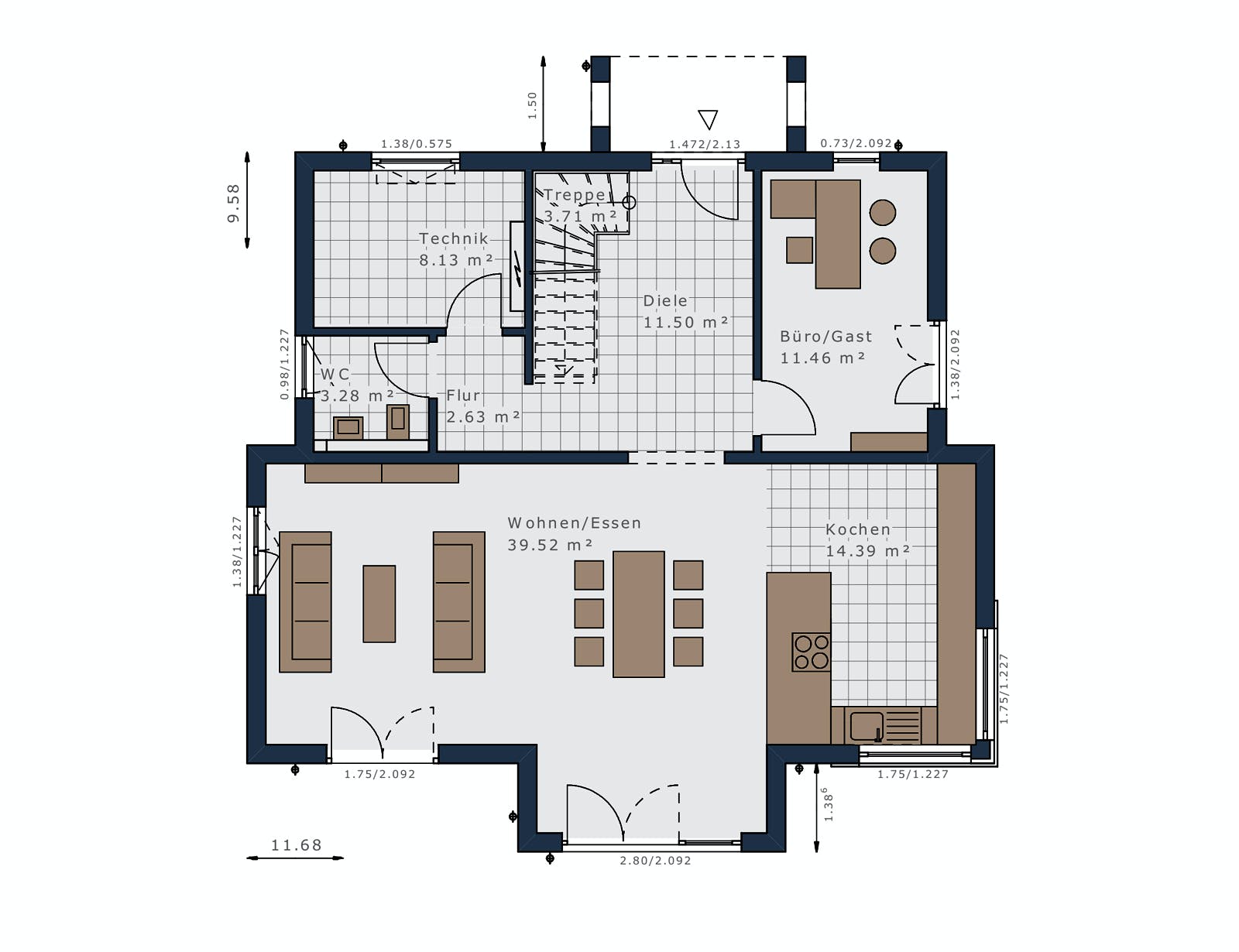 Fertighaus Selection-E-175 E5 von SCHWABENHAUS Schlüsselfertig ab 453940€, Cubushaus Grundriss 1