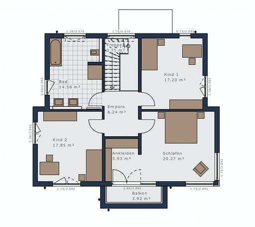Fertighaus Selection-E-175 E5 von Schwabenhaus Schlüsselfertig ab 453940€, Cubushaus Grundriss 2