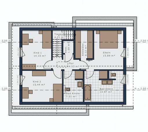 Fertighaus Selection-E-169 E1 von Schwabenhaus Schlüsselfertig ab 448277€, Satteldach-Klassiker Grundriss 2