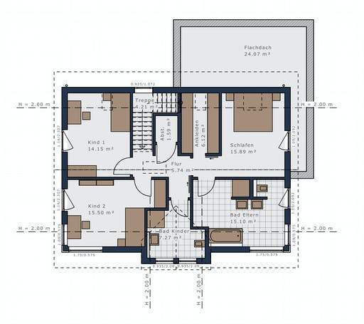 Fertighaus Selection-E-169 E3 von Schwabenhaus Schlüsselfertig ab 448678€, Satteldach-Klassiker Grundriss 2