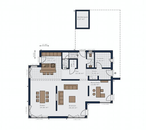 Fertighaus Selection-E-169 E5 von Schwabenhaus Schlüsselfertig ab 481120€, Stadtvilla Grundriss 1