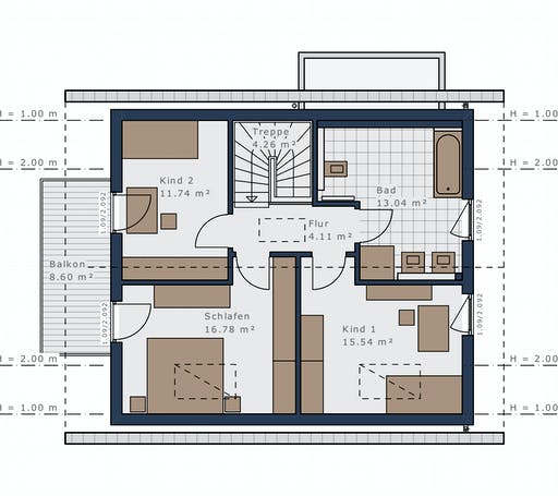 Fertighaus Sensation-E-132 E1 von Schwabenhaus Schlüsselfertig ab 268271€, Satteldach-Klassiker Grundriss 2