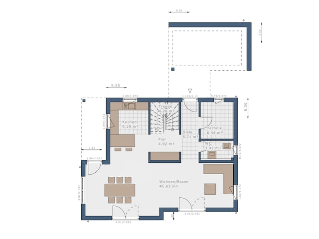 Fertighaus Sensation-E-132 E6 von SCHWABENHAUS Schlüsselfertig ab 379823€, Satteldach-Klassiker Grundriss 1