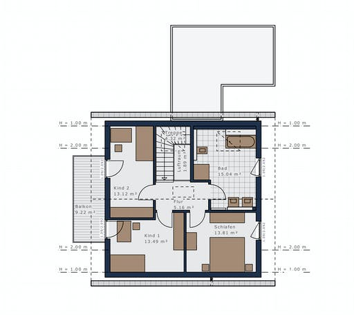 Fertighaus Sensation-E-133 E1 von Schwabenhaus Schlüsselfertig ab 355056€, Satteldach-Klassiker Grundriss 2