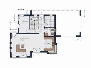 Fertighaus Sensation-E-133 E6 von SCHWABENHAUS Schlüsselfertig ab 393575€, Satteldach-Klassiker Grundriss 1