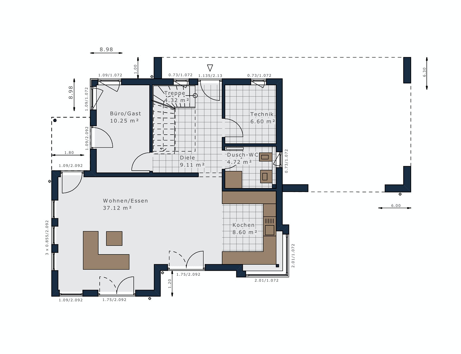 Fertighaus Sensation-E-133 E6 von SCHWABENHAUS Schlüsselfertig ab 354241€, Satteldach-Klassiker Grundriss 1