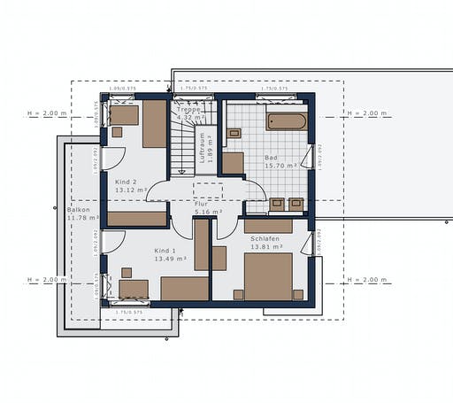 Fertighaus Sensation-E-133 E6 von Schwabenhaus Schlüsselfertig ab 354241€, Satteldach-Klassiker Grundriss 2