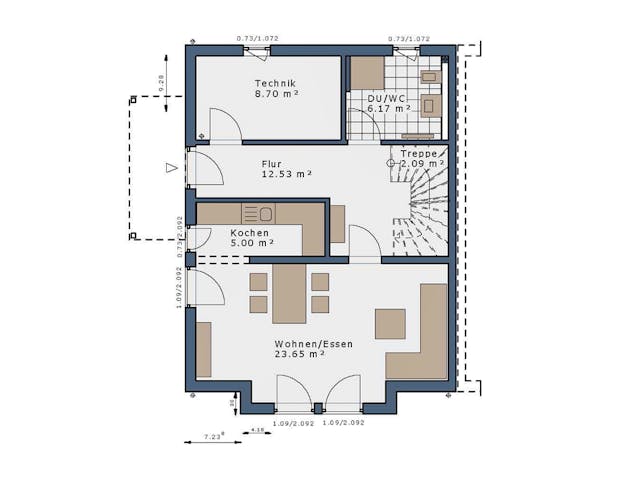 Fertighaus SmartSpace Doppelhäuser von SCHWABENHAUS Schlüsselfertig ab 304855€, Satteldach-Klassiker Außenansicht 2