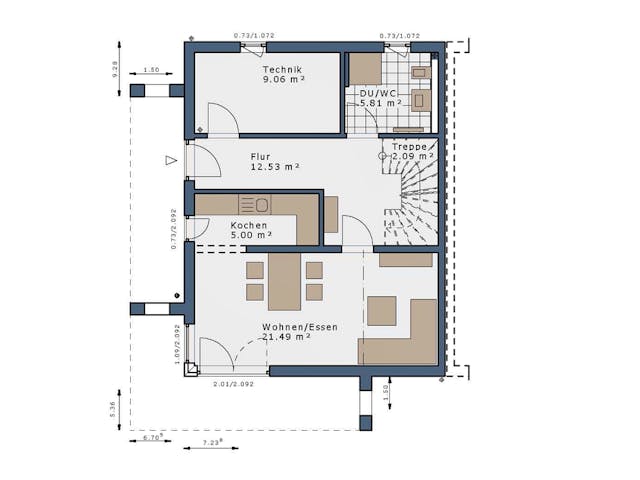 Fertighaus SmartSpace Doppelhäuser von SCHWABENHAUS Schlüsselfertig ab 304855€, Satteldach-Klassiker Außenansicht 8