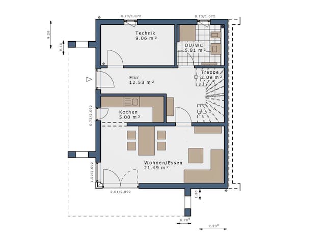 Fertighaus SmartSpace Doppelhäuser von SCHWABENHAUS Schlüsselfertig ab 304855€, Satteldach-Klassiker Außenansicht 12