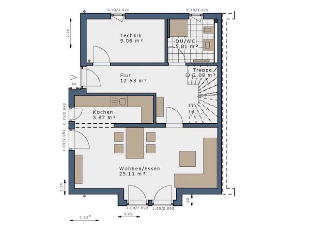 Fertighaus SmartSpace Doppelhäuser von SCHWABENHAUS Schlüsselfertig ab 304855€, Satteldach-Klassiker Außenansicht 16