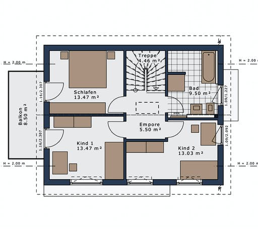 Fertighaus SmartSpace-E-120 E3 von Schwabenhaus Schlüsselfertig ab 296878€, Satteldach-Klassiker Grundriss 2